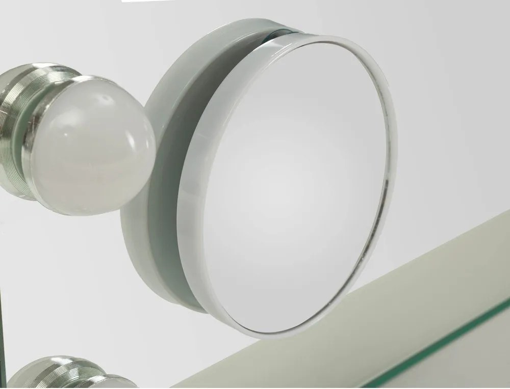 Стенно огледало със светлина и рафт 55x43 cm Hollywood – Mauro Ferretti