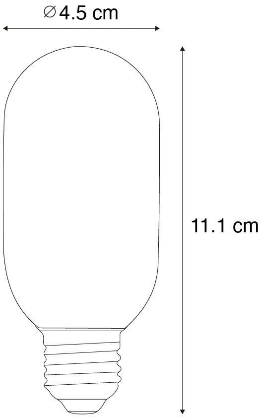 Комплект от 5 E27 Димируема LED златна T45 4W 300 lm 2200K