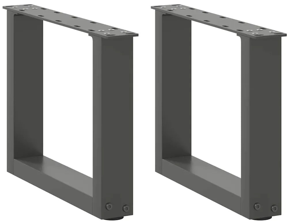 4013130 vidaXL Крака за масичка за кафе, U-образни, 2 бр., антрацит, 30x(30-31) см, стомана