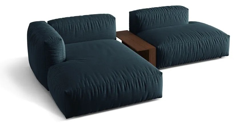 Тъмносин модулен ъглов диван (ляв ъгъл) Martina – Micadoni Home