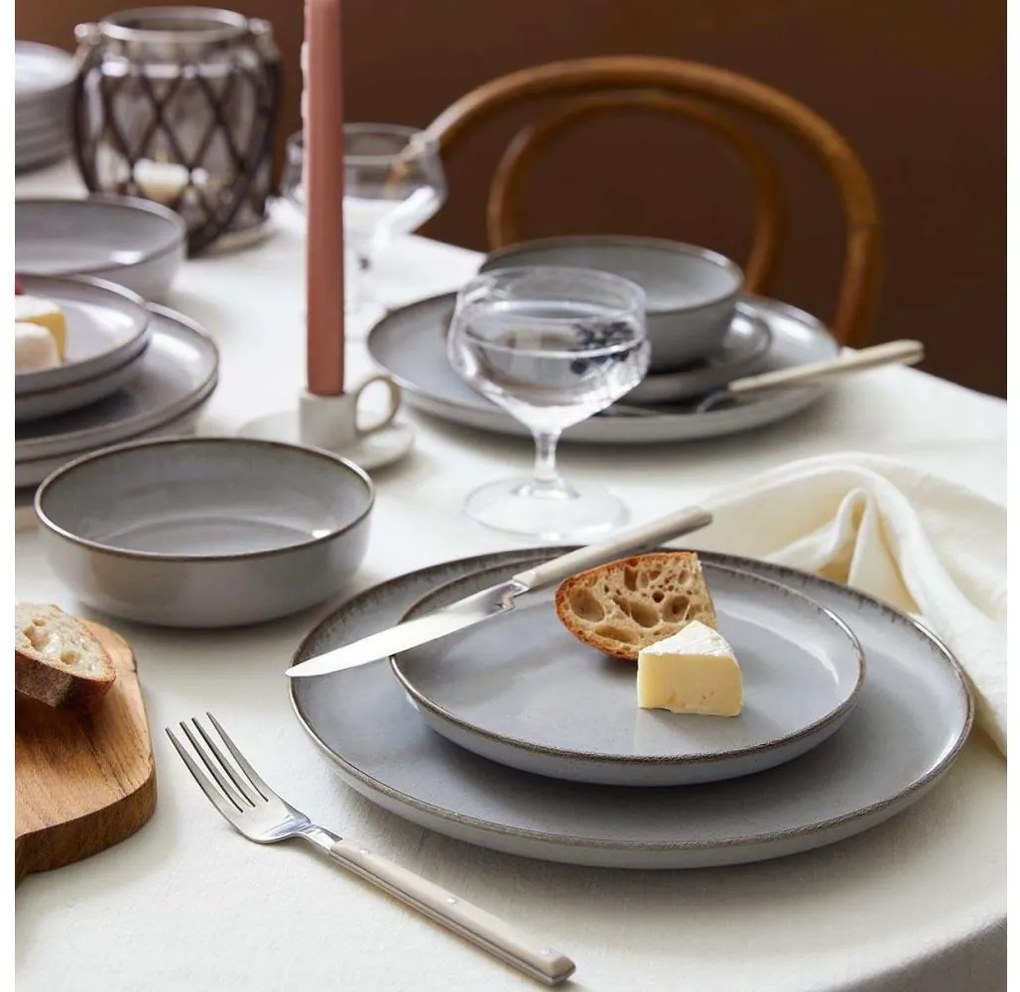 Комплект за хранене 24 бр. сив/порцелан