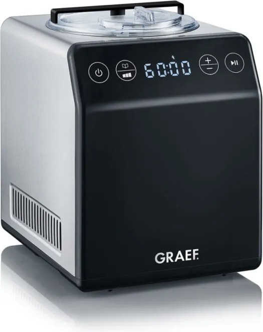 Машина за сладолед 2в1 Graef IM706, 180W, 2 л, 4 програми, От -18C до -35C, Сензорен дисплей, Черен