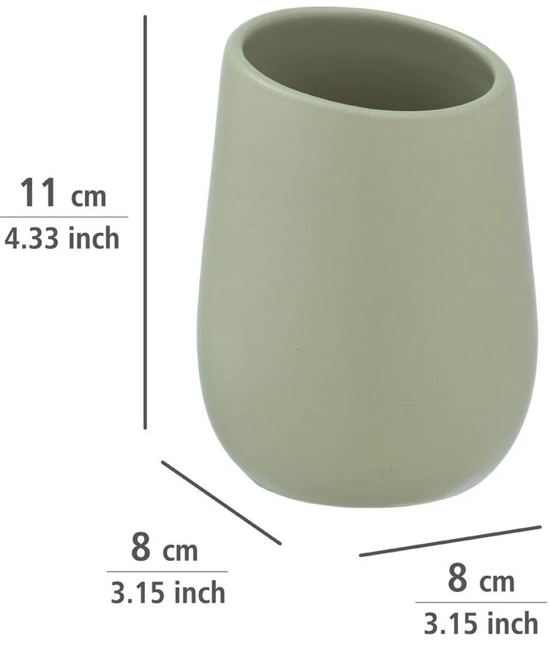 Зелена керамична чаша за четки за зъби Badi - Wenko