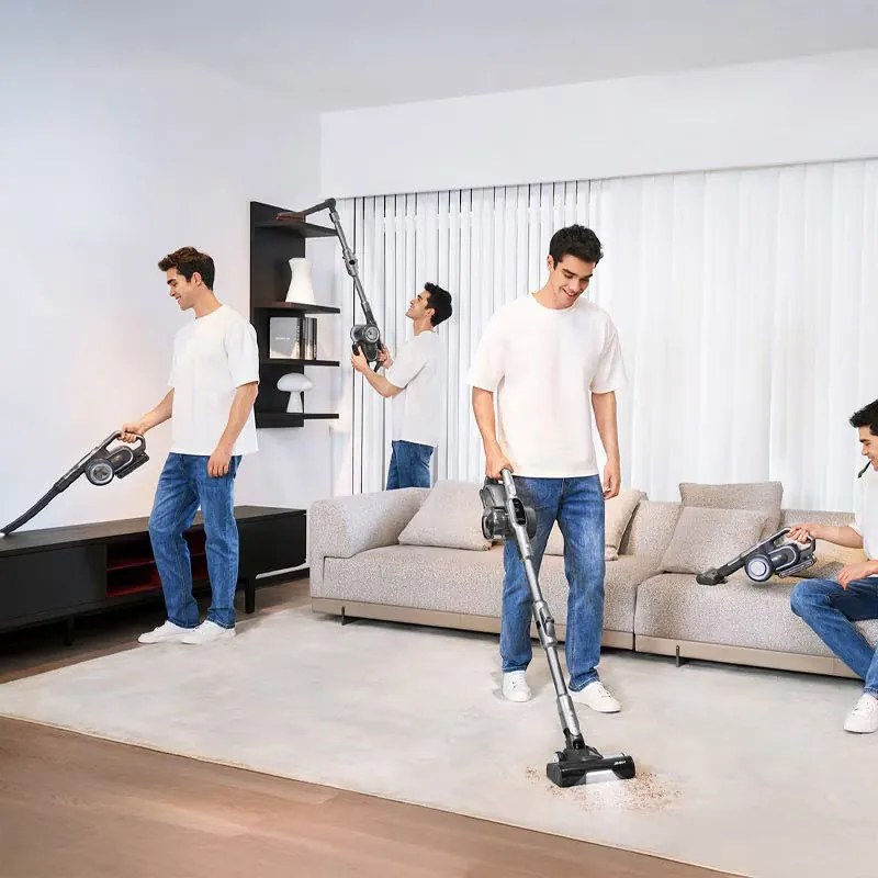 Вертикална прахосмукачка Jimmy H11 Pro, 600W, 260 AW, 0.6 л, Сензор за прах, Сгъваема, Автономност 90 минути, LED дисплей, Черен/Сив