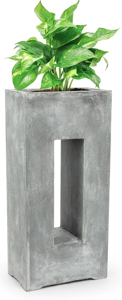 Blumfeldt Airflor, саксия за цветя, 45 x 100 x 27 см, фибростъкло, интериор и екстериор, светлосив цвят