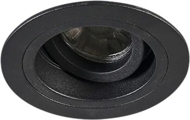 Интелигентен вграден прожектор черен кръг вкл. WiFi GU10 - Chuck