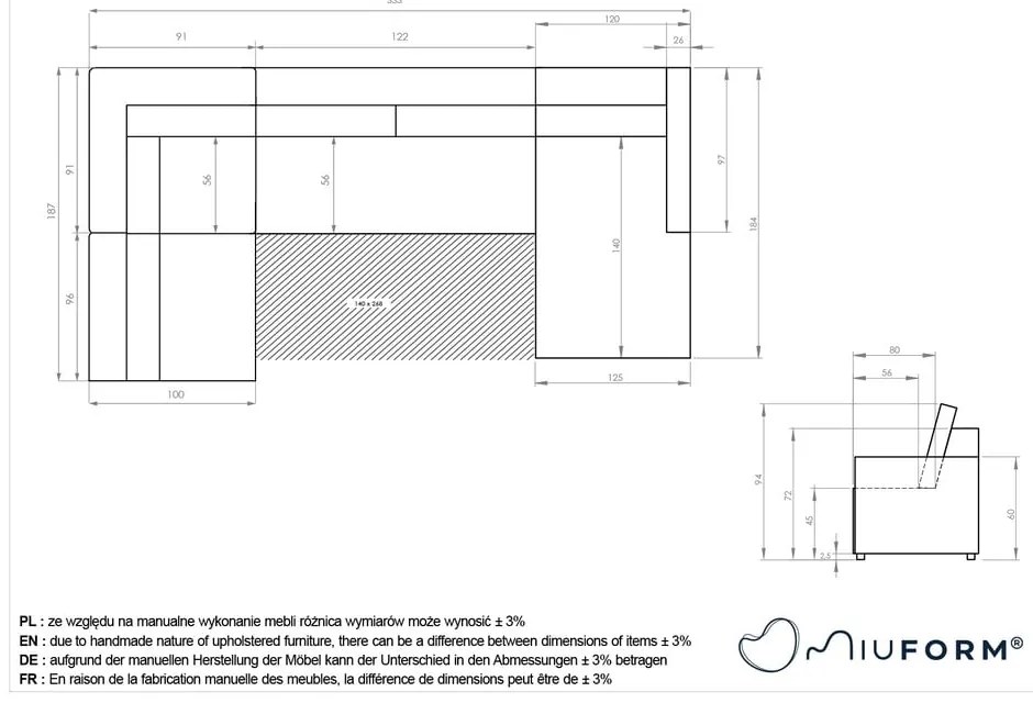 Бежов разтегателен модулен ъглов диван с място за съхранение (ляв ъгъл) Lulu – Miuform