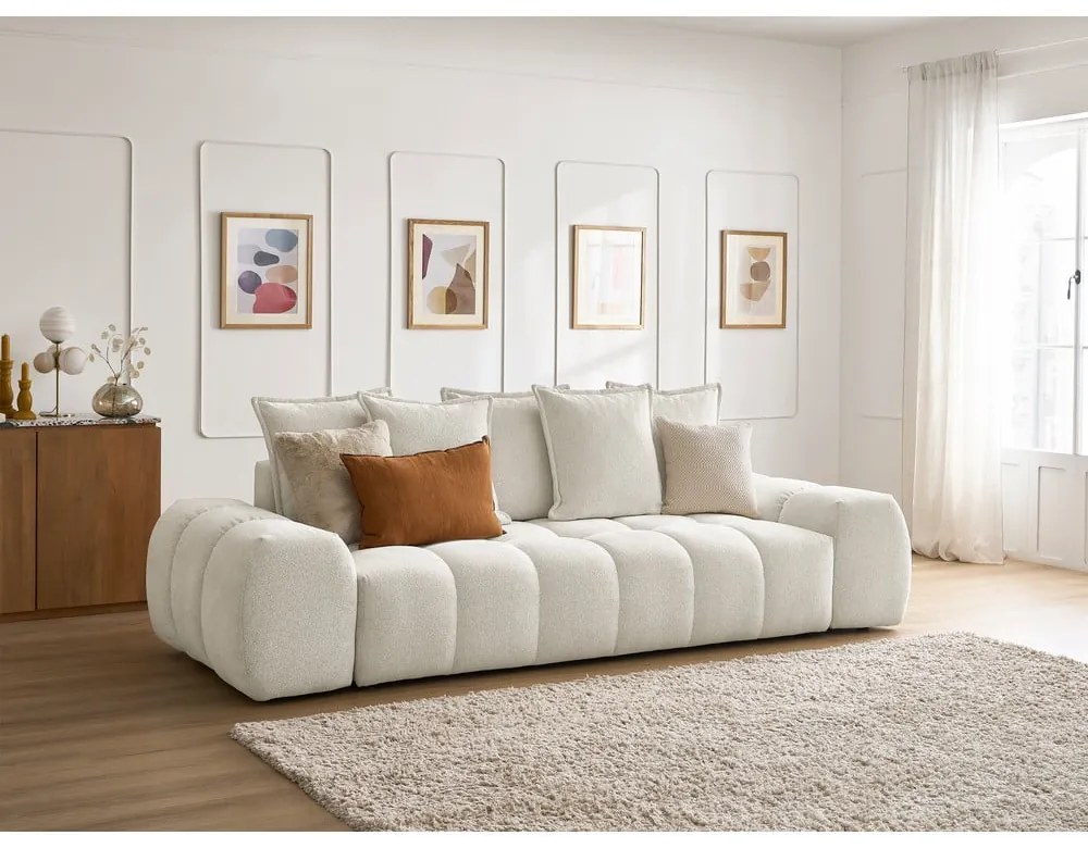 Бял шенилов диван 278 cm Everest – Bobochic Paris