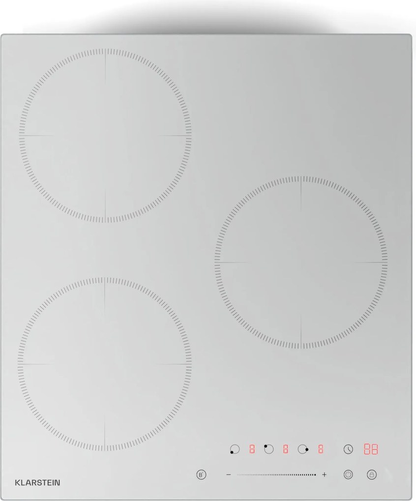 Klarstein Delicatessa Индукционен плот, 45 см, 6600 W, 3 нагреваеми плочи, Slider-Control, Boost