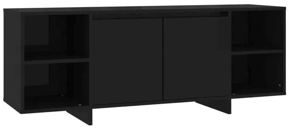809585 vidaXL ТB шкаф, черен, 130x35x50 см, инженерно дърво