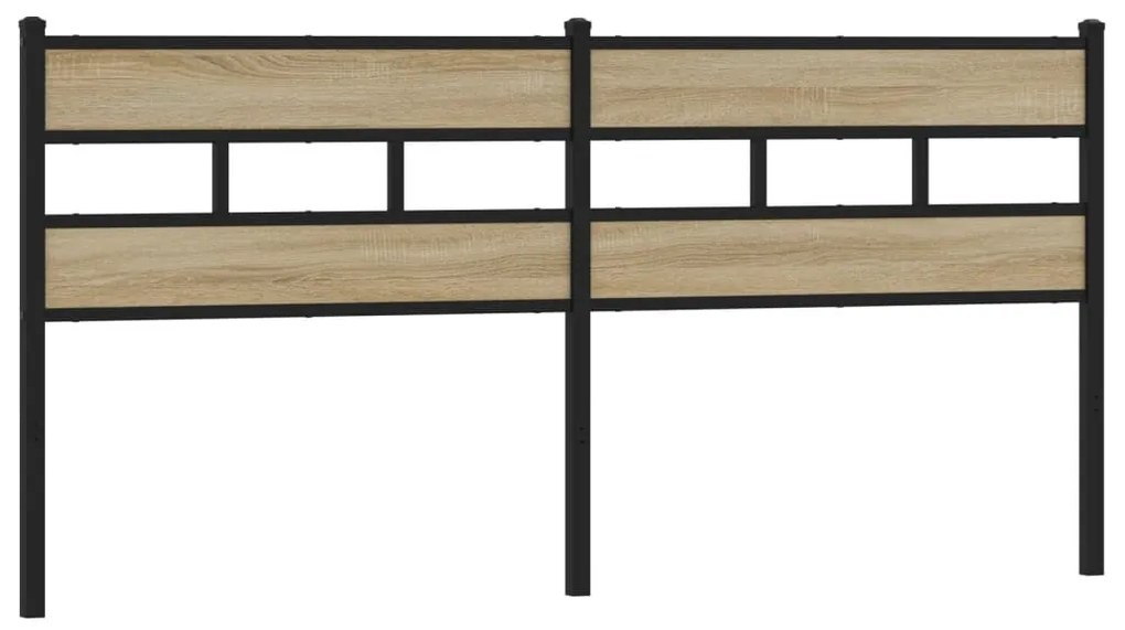 4017139 vidaXL Табла за глава Sonoma Oak 193 cm Желязо и инженерна дървесина