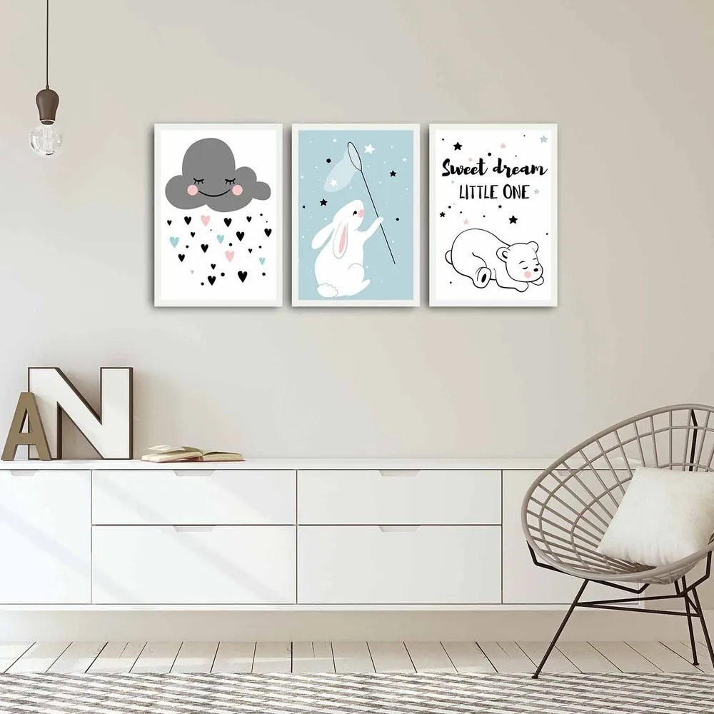 Детски картини в комплект 3 бр. 35x50 cm Sweet Dreams Little One – Wallity