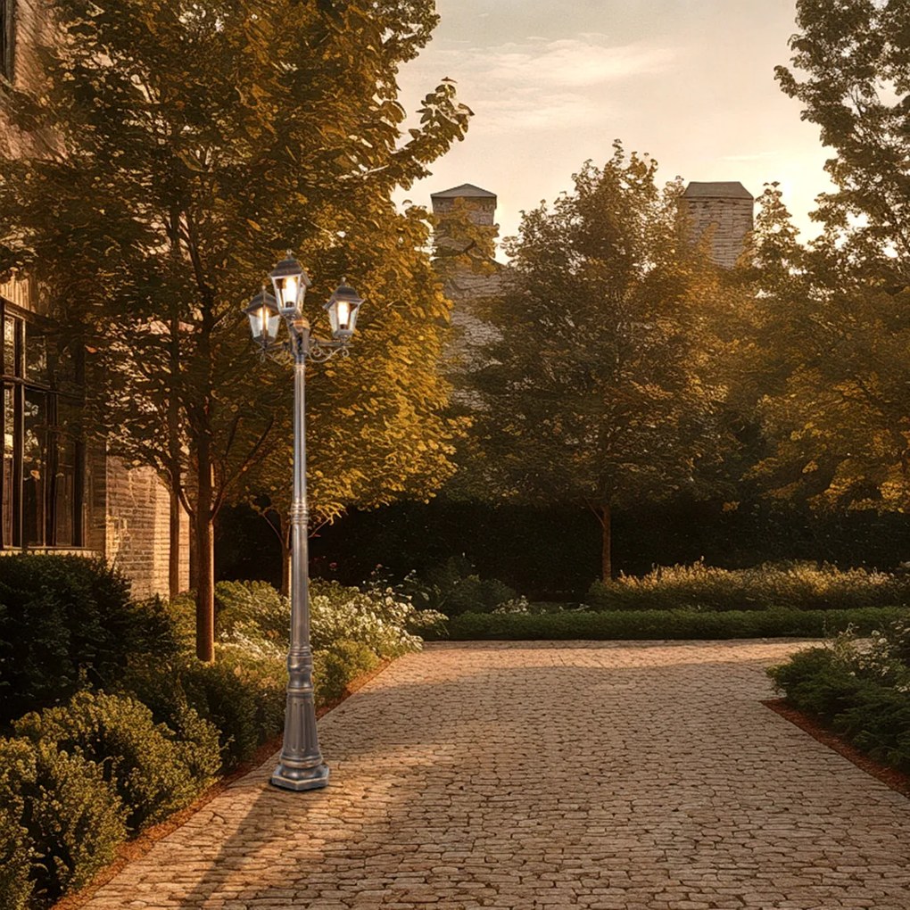 Класическа фенерия антично злато 3-светлина IP44 - Capital