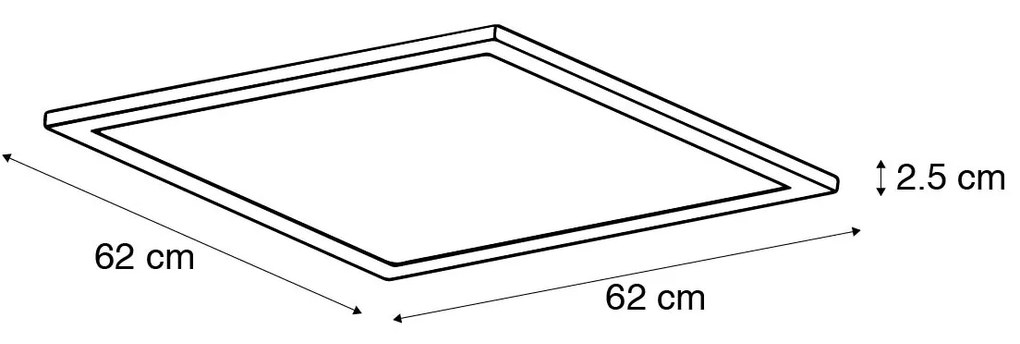 Modern LED paneel wit 62 cm incl. LED - Fons