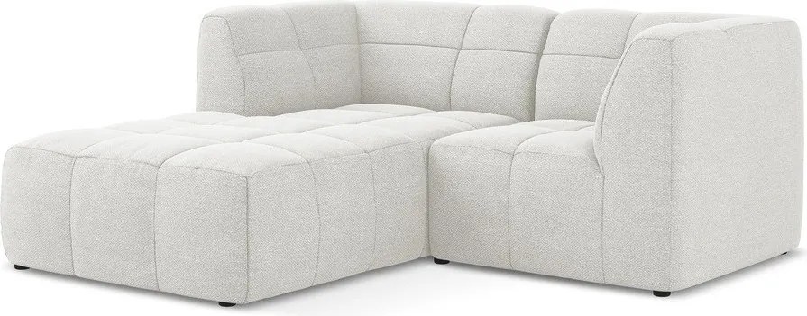 Бял ъглов диван от прежда с примки от букле (ляв ъгъл) Aloha – Makamii