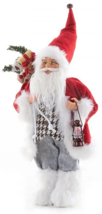 Декоративна фигурка на Свети Никола с фенер 45 см