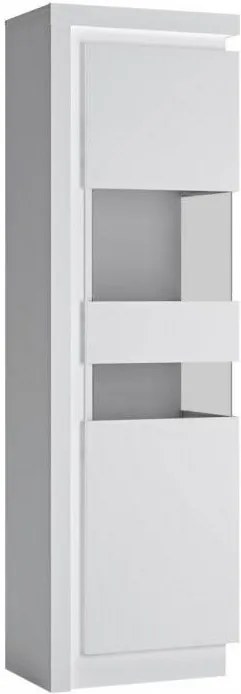 Висока витрина Lynx 1D-Дясно-Бяло