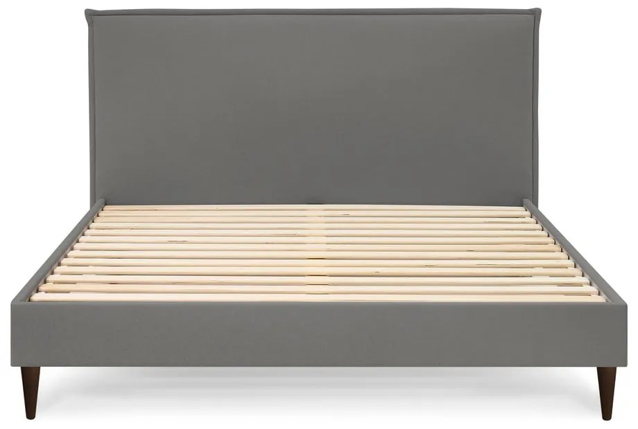 Антрацитно тапицирано двойно легло с решетка 160x200 cm Sary - Bobochic Paris