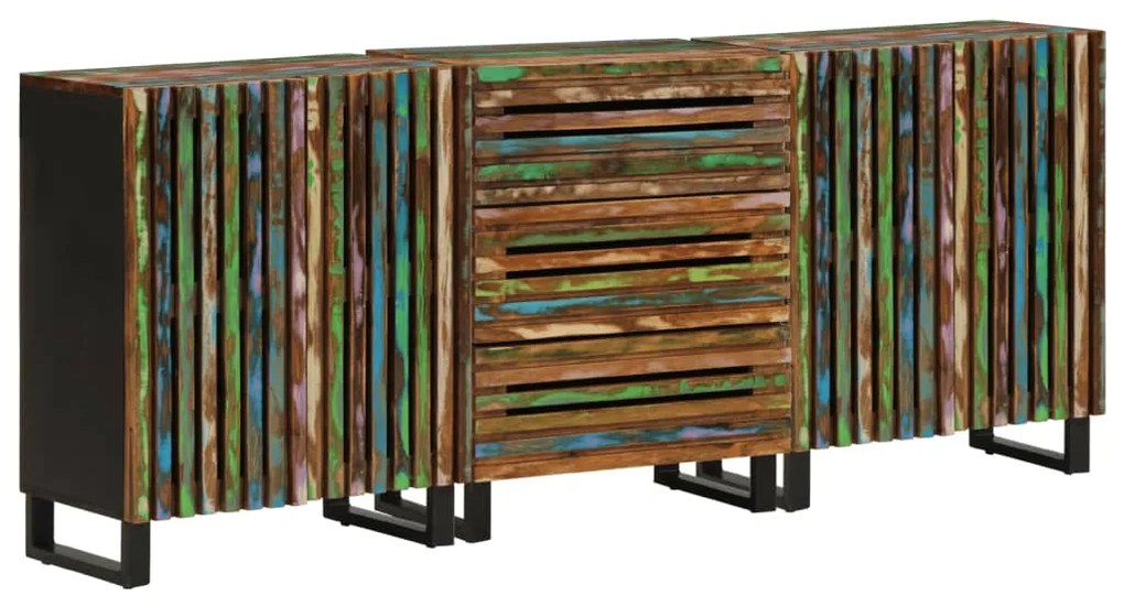 3217087 vidaXL Бюфети, 3 бр, 60x34x75 см, акациево дърво масив