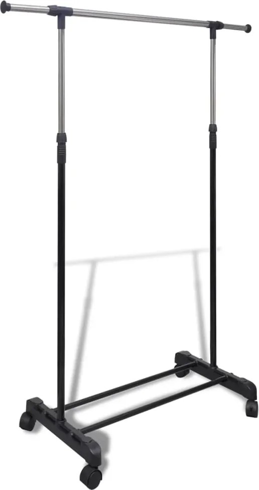 50259 vidaXL Регулируема стойка за дрехи, 4 Колела, 1 релса
