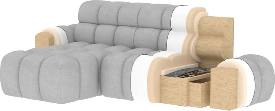 Сив разтегателен ъглов диван (десен ъгъл) Ceedro – ELTAP