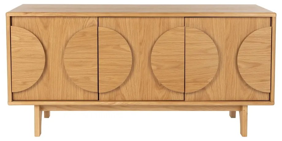 Нисък скрин от декор от дъб в естествен цвят 120x58 cm Groove – Zuiver