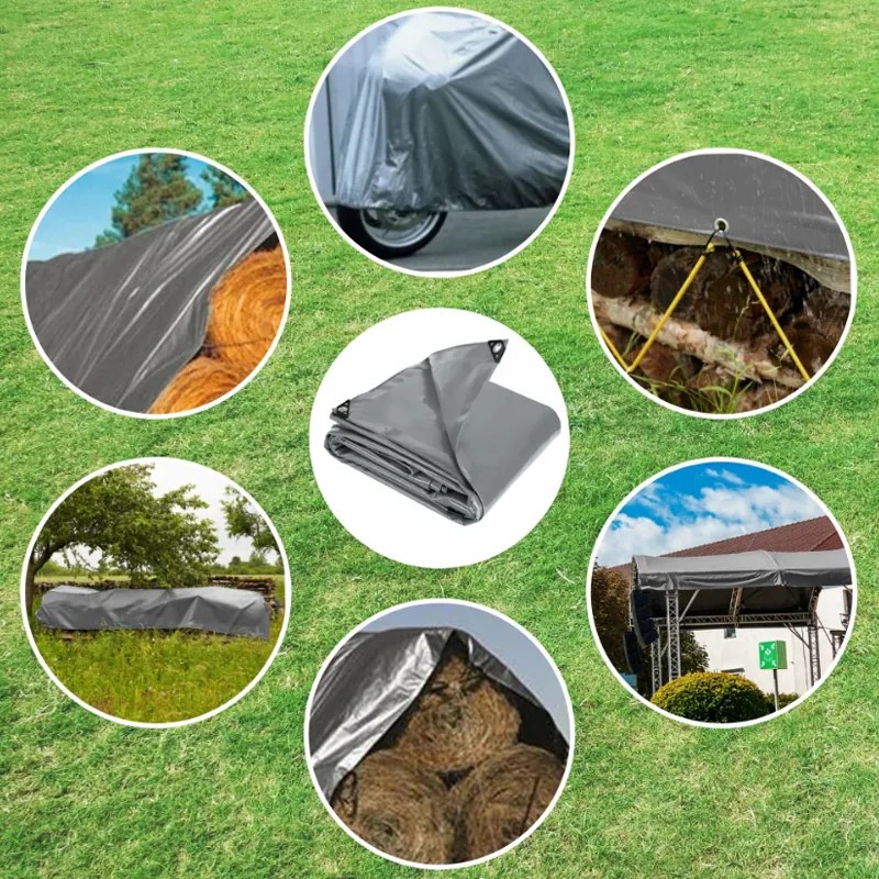 Сребриста водоустойчива мушама 5m x 6m