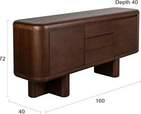 Скрин от декор от ясен в тъмно естествен цвят 160x72x40 cm Herman – Dutchbone