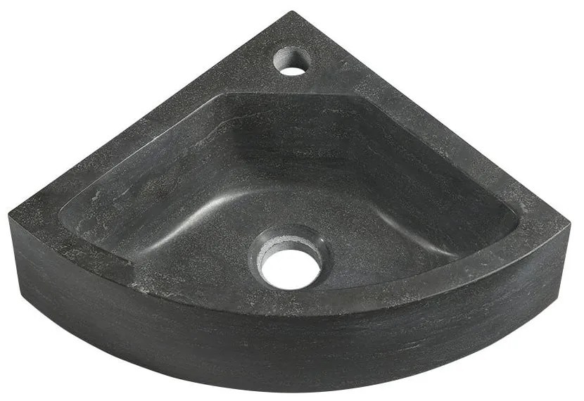 Черен каменен малък умивалник 30x30 cm Blok – Sapho