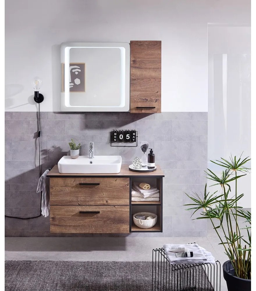 Кафяв работен плот от дъб 103x45 cm Set 374 - Pelipal