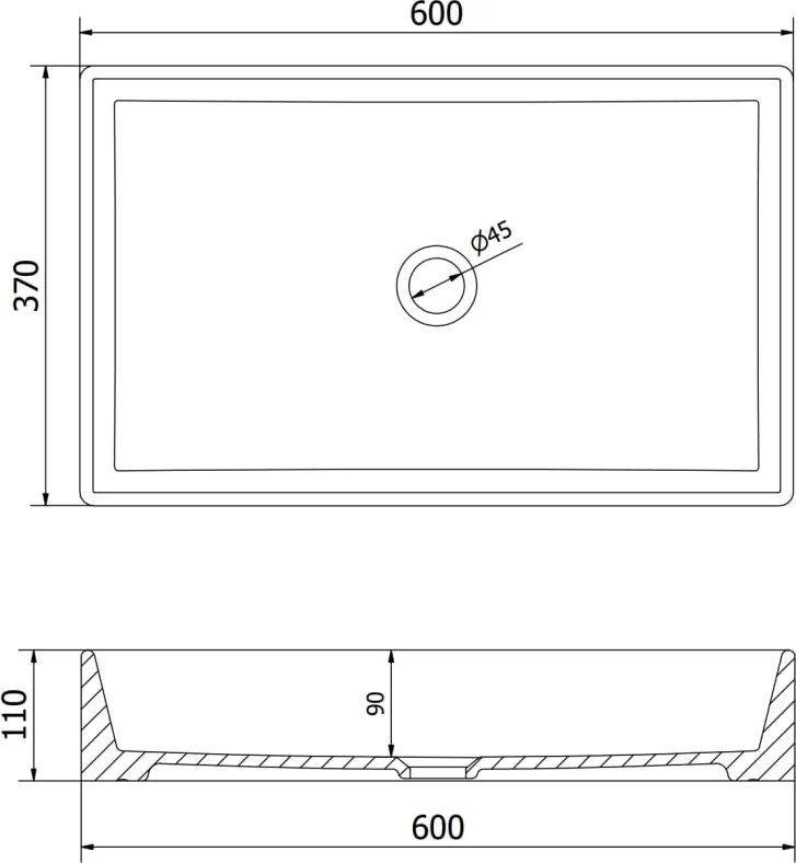 Mexen Goya мивка върху плот 60 x 37 см, бяла - 22186000