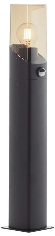 Brilliant - Екстериорна лампа със сензор MINOU 1xE27/10W/230V IP44 черен/опушен