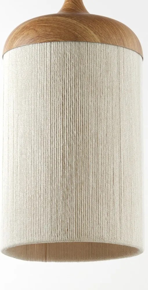 Висящо осветително тяло в естествен цвят с текстилен абажур Dania – Light &amp; Living