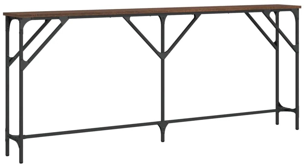 837771 vidaXL Конзолна маса, кафяв дъб, 180x23x75 см, инженерно дърво
