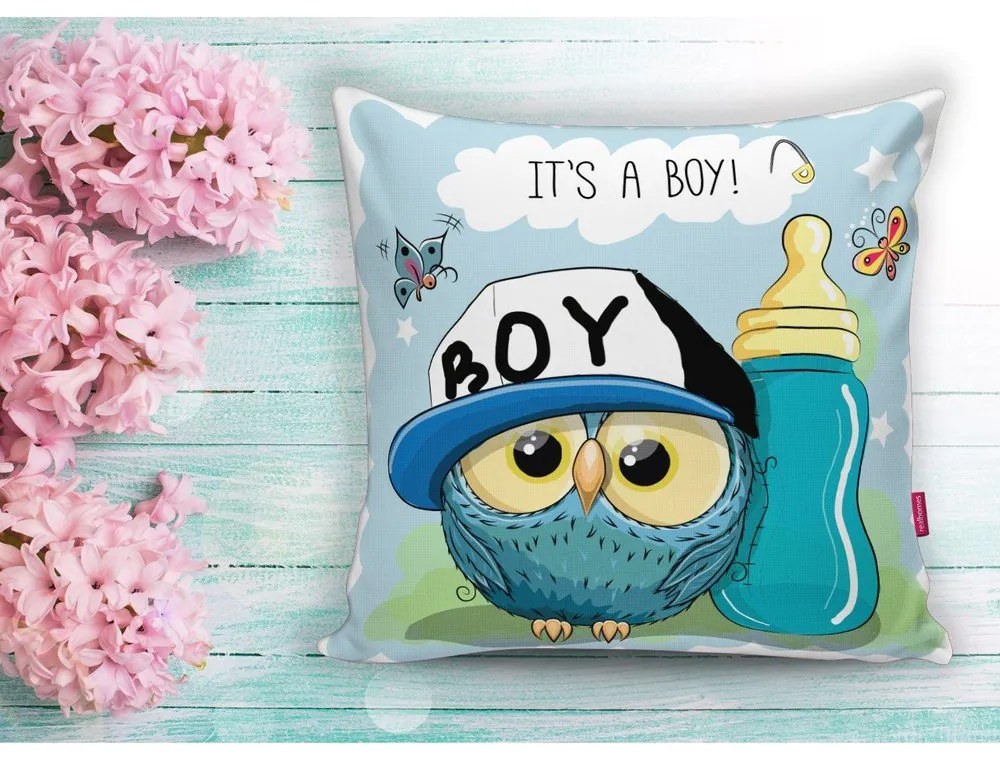 Детска калъфка за възглавница 43x43 cm Boy Owl – Mila Home