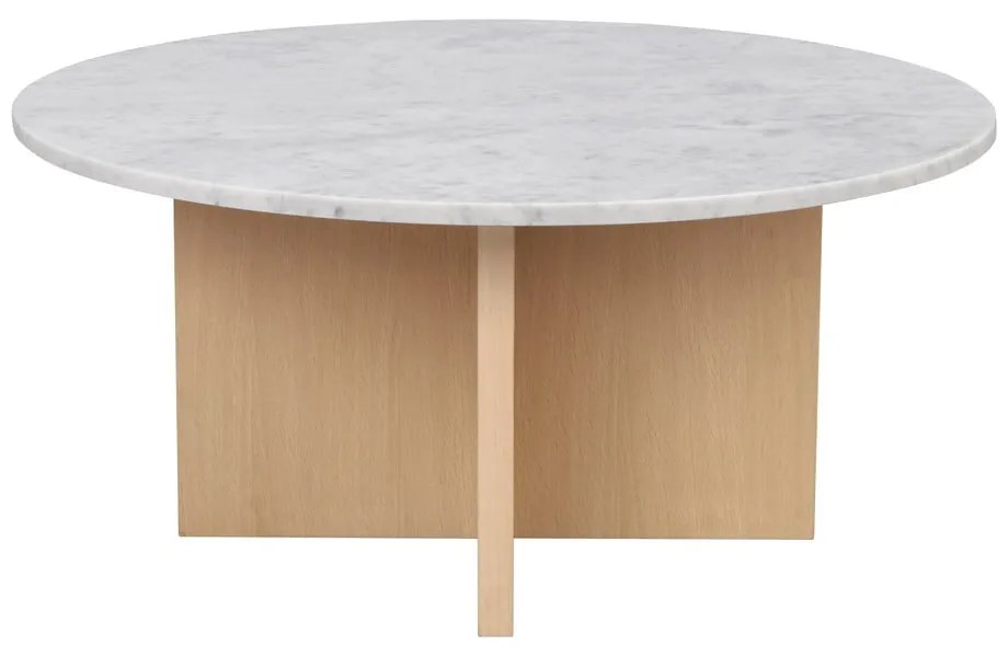 Бяла мраморна кръгла масичка за кафе 90x90 cm Brooksville - Rowico