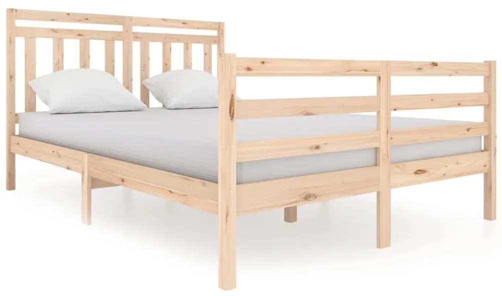 3100654 vidaXL Рамка за легло, масивно дърво, 140х200 см