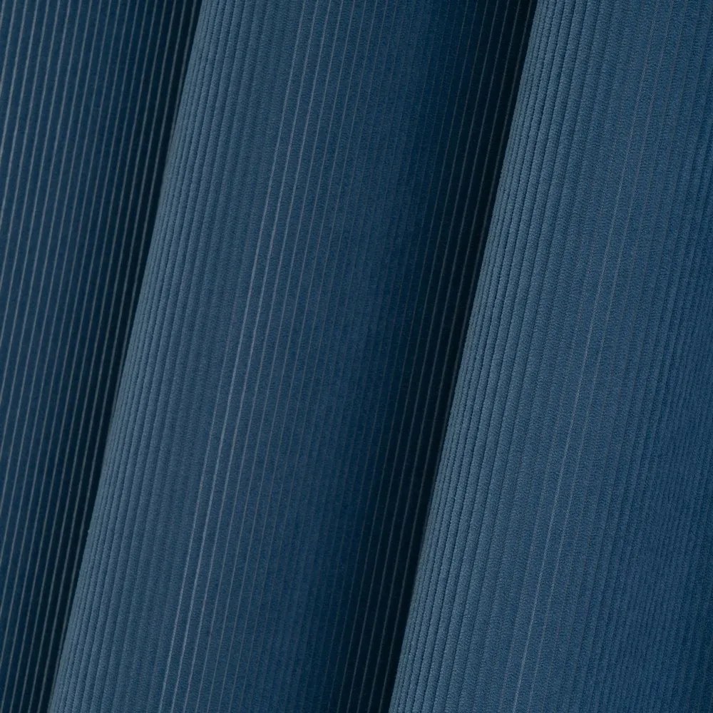 Синьо перде от рипсено кадифе 140x260 cm Merely – Casa Selección