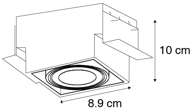 Комплект от 12 вградени прожектора бели GU10 наклоняеми без рамка - Oneon