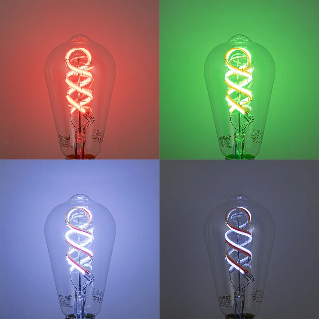 Интелигентни димируеми LED крушки E27 ST64 RGBW 4W 250lm 2700K