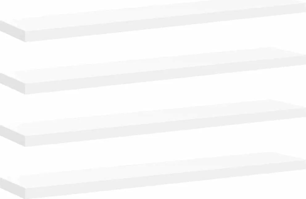323822 vidaXL Окачени стенни рафтове, 4 бр, бели, 120x23,5x3,8 см, МДФ
