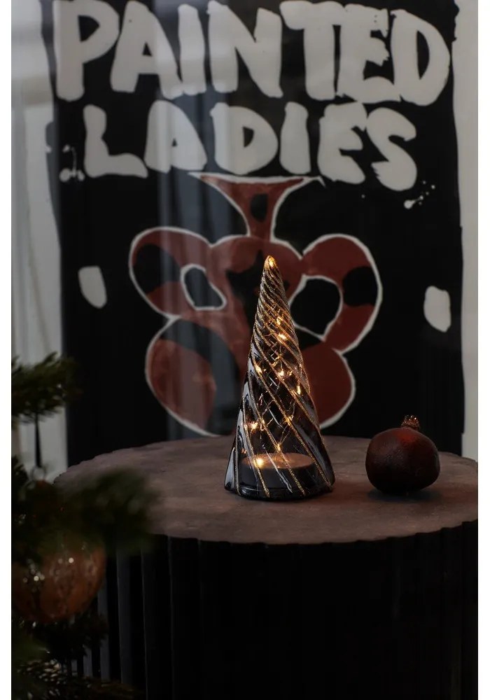 Черна светлинна декорация на батерии ø 9,5 cm Vilma Tree – Sirius