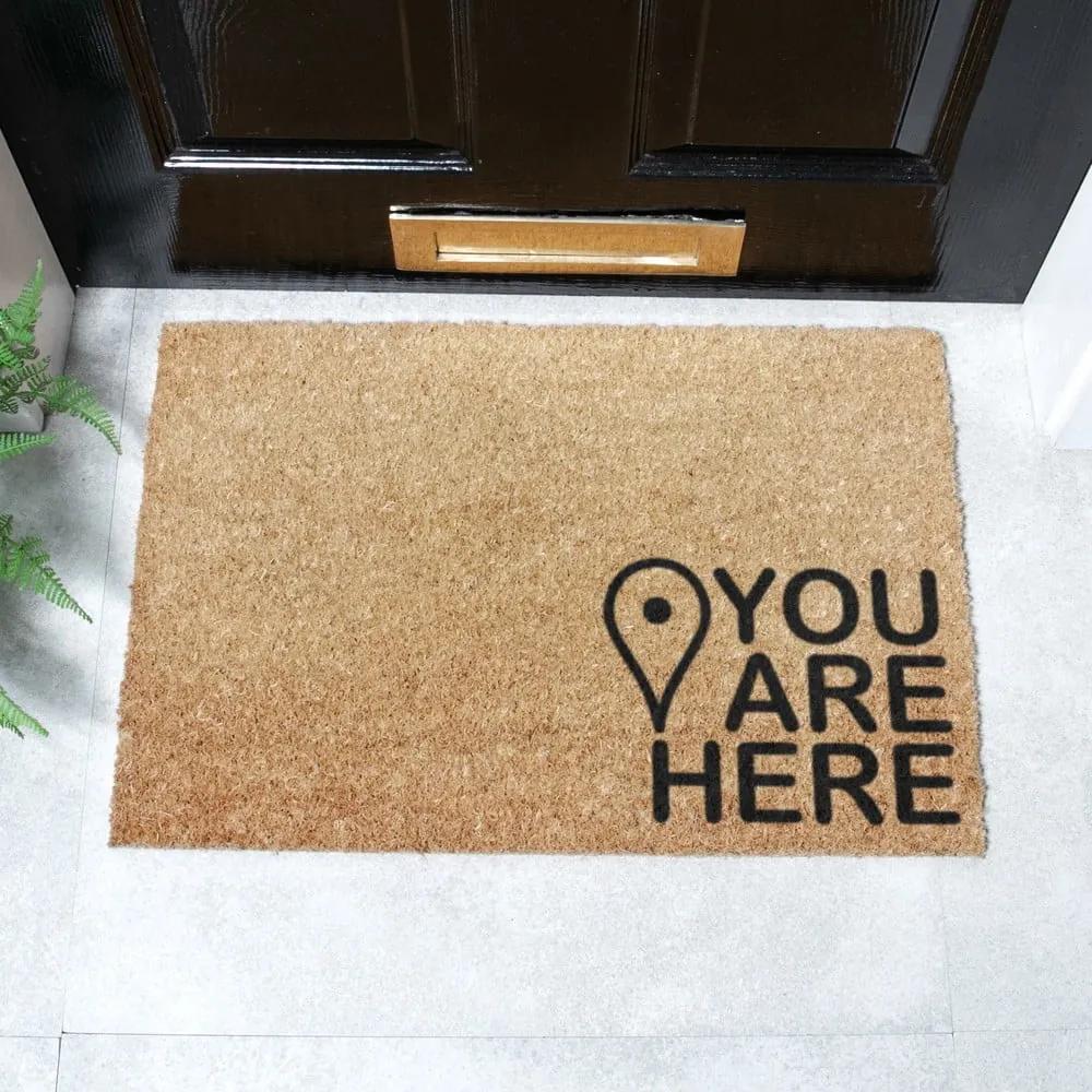 Изтривалка от кокосови влакна 40x60 cm You Are Here – Artsy Doormats