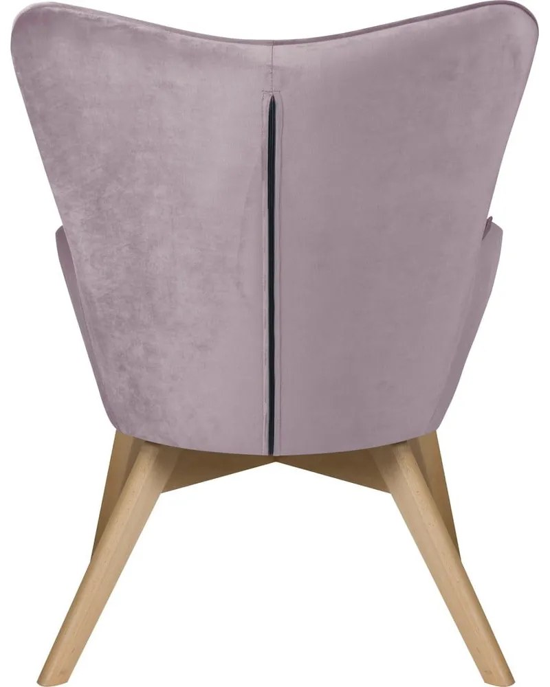 Кадифен фотьойл с табуретка лавандула Niko – Ropez