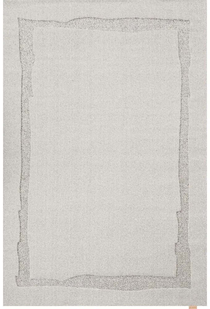 Светлосив вълнен килим 200x300 cm Morphic Rocca – Agnella