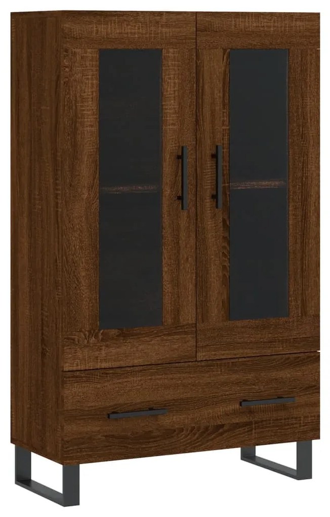 828331 vidaXL Висок шкаф, кафяв дъб, 69,5x31x115 см, инженерно дърво