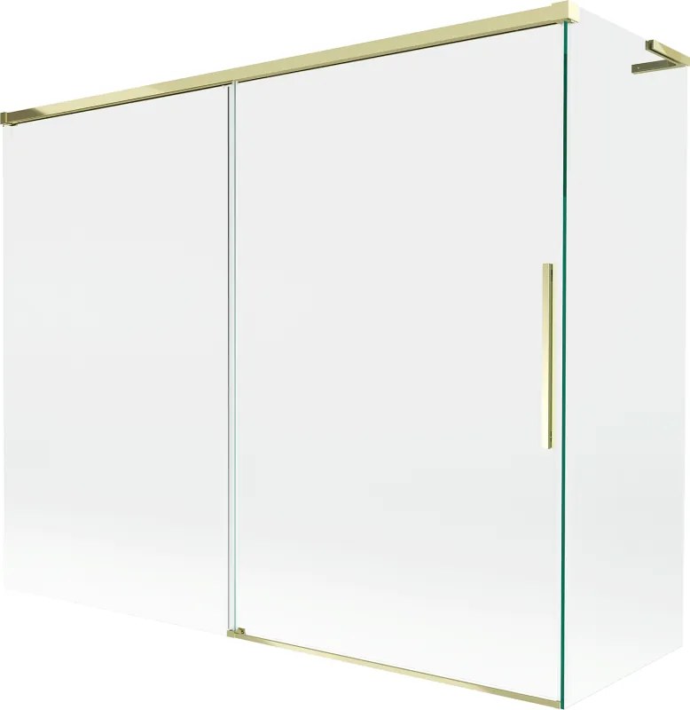 Mexen Rox L параван за вана 2-крилен плъзгащ се 190 + 80 x 150 см, прозрачен, златист - 8C9L-190-080-50-00