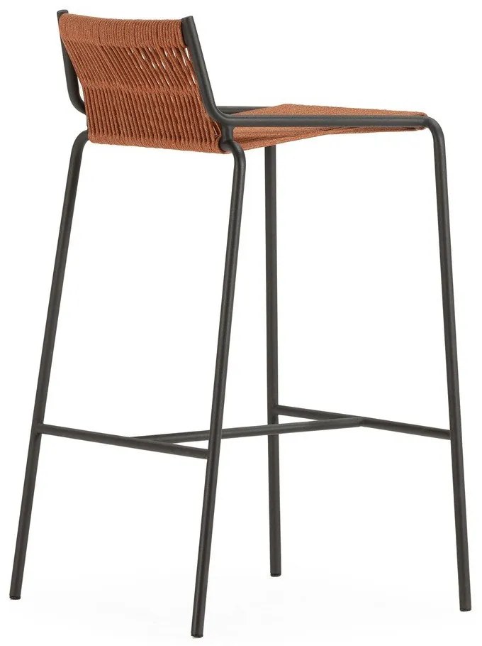 Теракотен метален бар стол (височина на седалката 65 cm) Emily – Marckeric