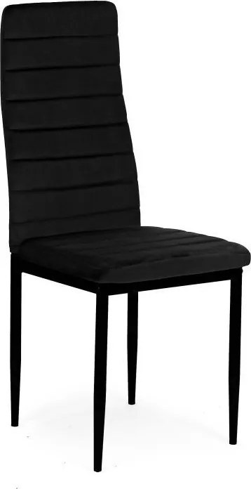 Комплект от 4 елегантни кадифени стола в черно