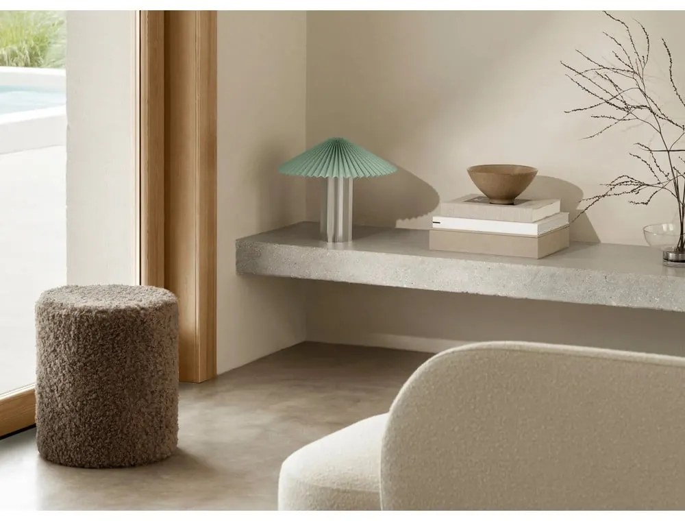 Жълта/в сребрист цвят затъмняваща се настолна лампа с текстилен абажур (височина 36 cm) Taite – Blomus